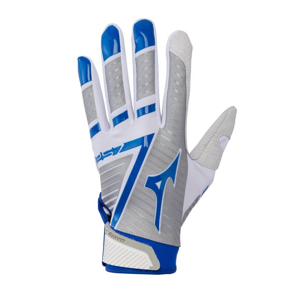 Mizuno Women's F-257 Softball Batting Gloves White/Royal (330391-OVR)